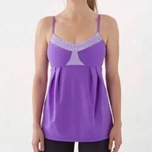 lululemon athletica Tops - Lululemon Light Purple Lavender Yogi Dance Tank Top in Size 8